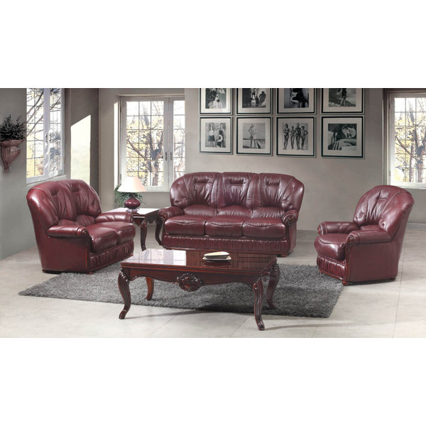 Astoria Grand Deborah Leather Sofa & Reviews Wayfair.co.uk